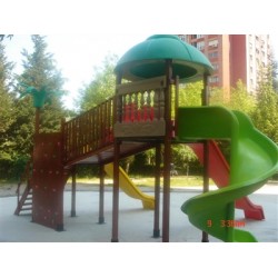 İKİ KULELİ ÜÇ KAYDIRAKLI AHŞAP 2