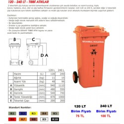 120 - 240 LT - TIBBİ ATIKLAR 120 - 240 LT - TIBBİ ATIKLAR